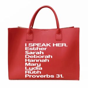 HER TOTE RED AND WHITE