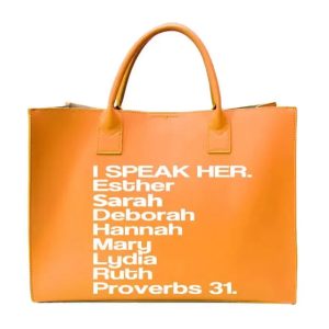 HER TOTE MANDARIN AND WHITE