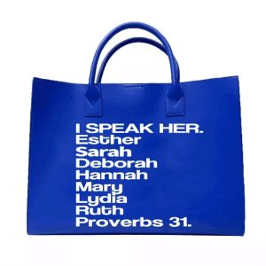 HER TOTE BLUE AND WHITE